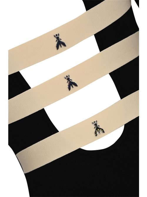 Abito midi in maglia bicolor di misto viscosa riciclata a costine Patrizia Pepe | 8A1666 K323J4S8